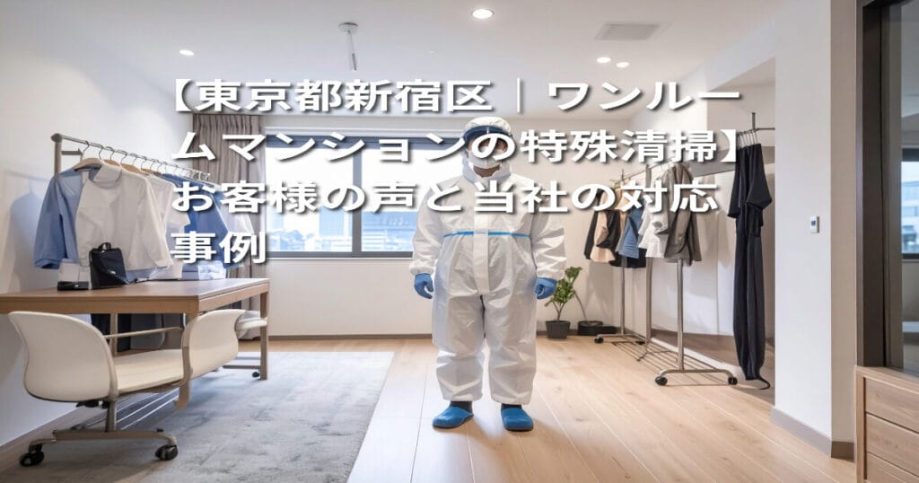 東京都新宿区｜ワンルームマンションの特殊清掃お客様の声と当社の対応事例