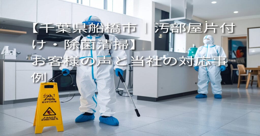 【千葉県船橋市｜汚部屋片付け・除菌清掃】お客様の声と当社の対応事例
